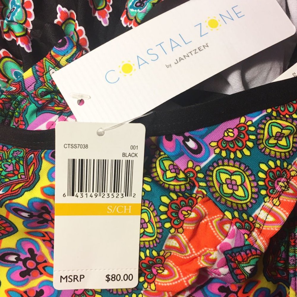 Coastal Zone by Jantzen One Piece Wrap Swimsuit S - Picture 7 of 9
